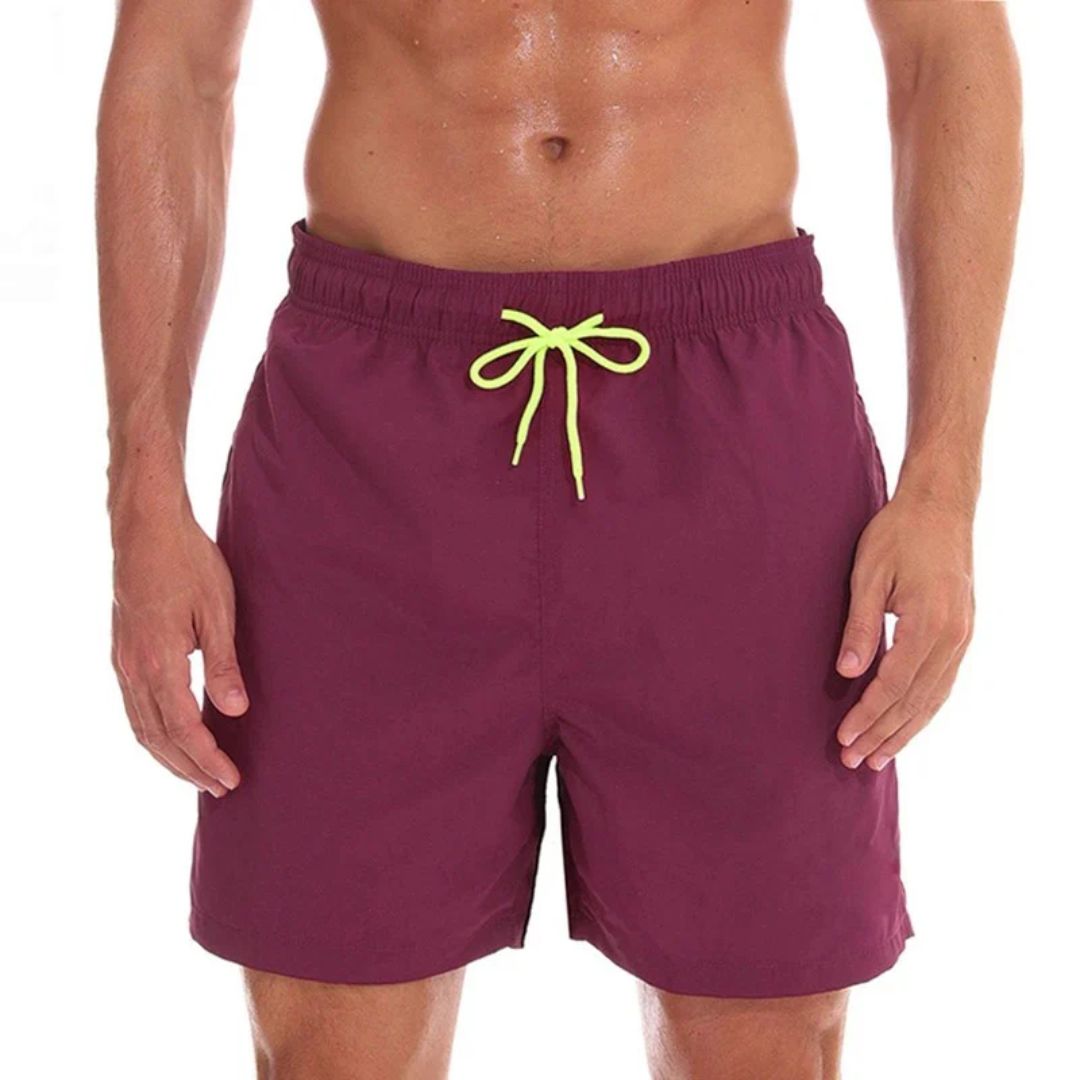Men's Swim Shorts with Drawstring and Side Pockets