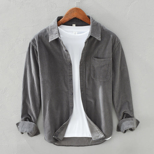 Men's Casual Corduroy Button Up Shirt