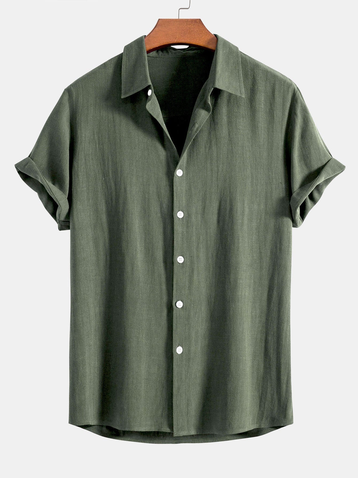 Men's Casual Linen Button Down Shirt with Relaxed Fit