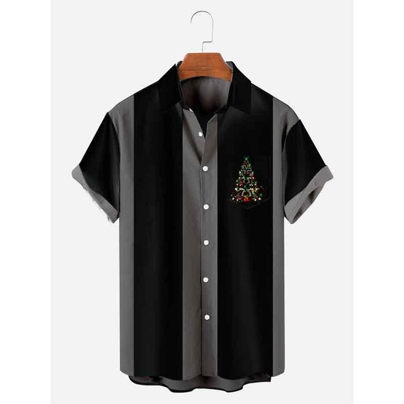 Men's Holiday Button Shirt with Fun Christmas Print