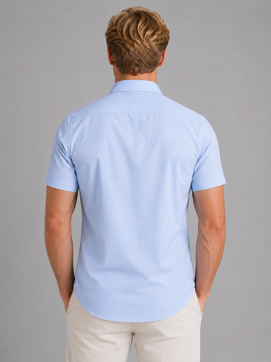 Men's Slim Fit Short Sleeve Button-Down Shirt, Smart Casual