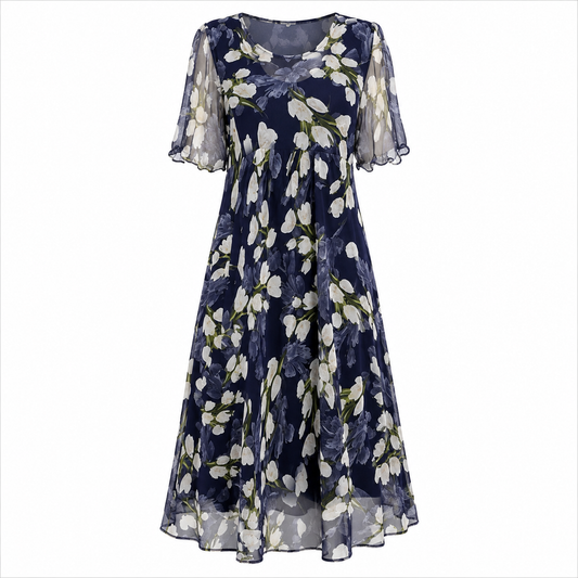 Women's Floral A-Line Midi Dress