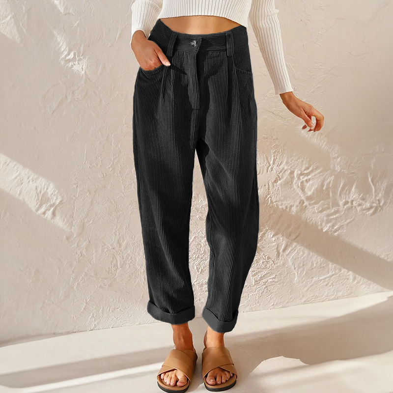 Women's High Waist Corduroy Pants