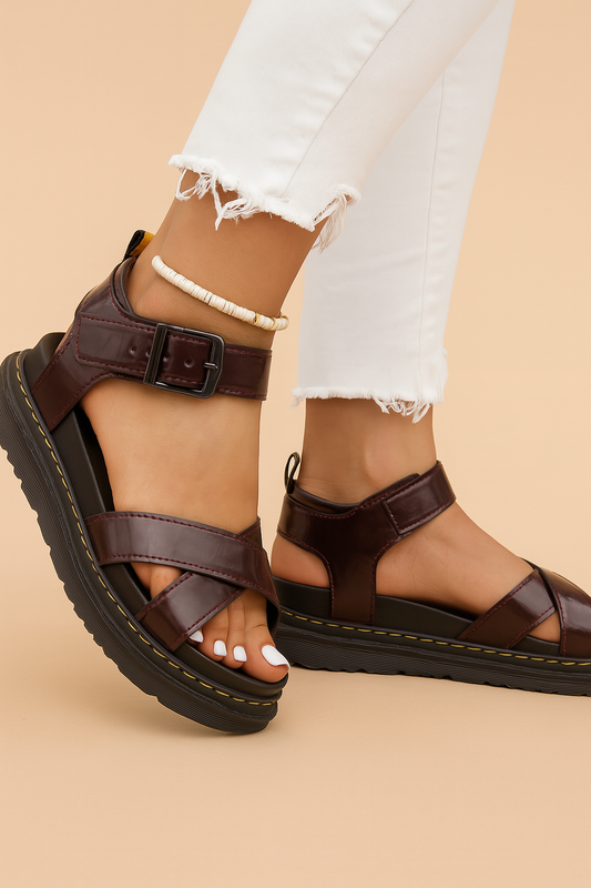 Women's Platform Sandals with Adjustable Strap