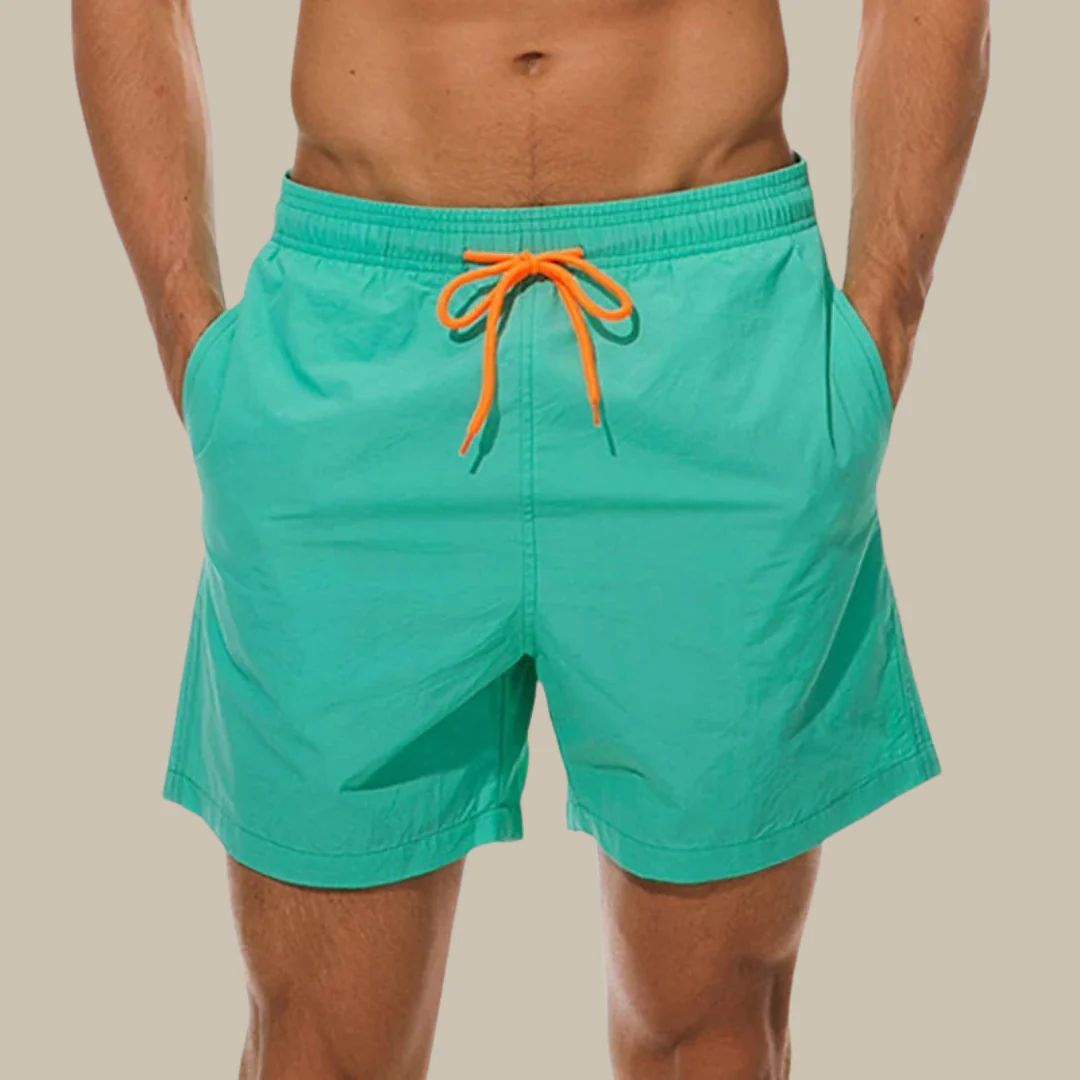 Men's Swim Shorts with Drawstring and Side Pockets