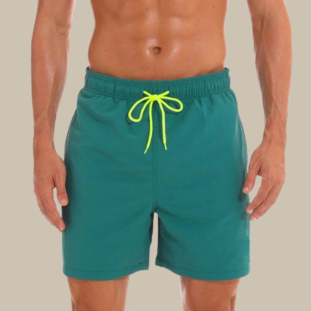 Men's Swim Shorts with Drawstring and Side Pockets