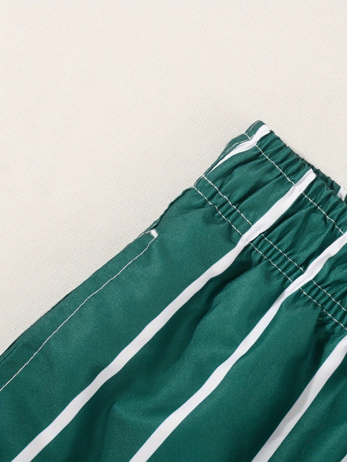 Men's Striped Swim Shorts with Drawstring Waist