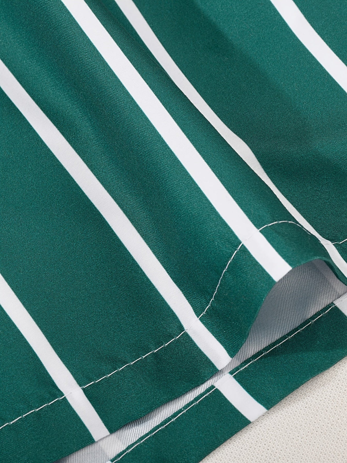 Men's Striped Swim Shorts with Drawstring Waist