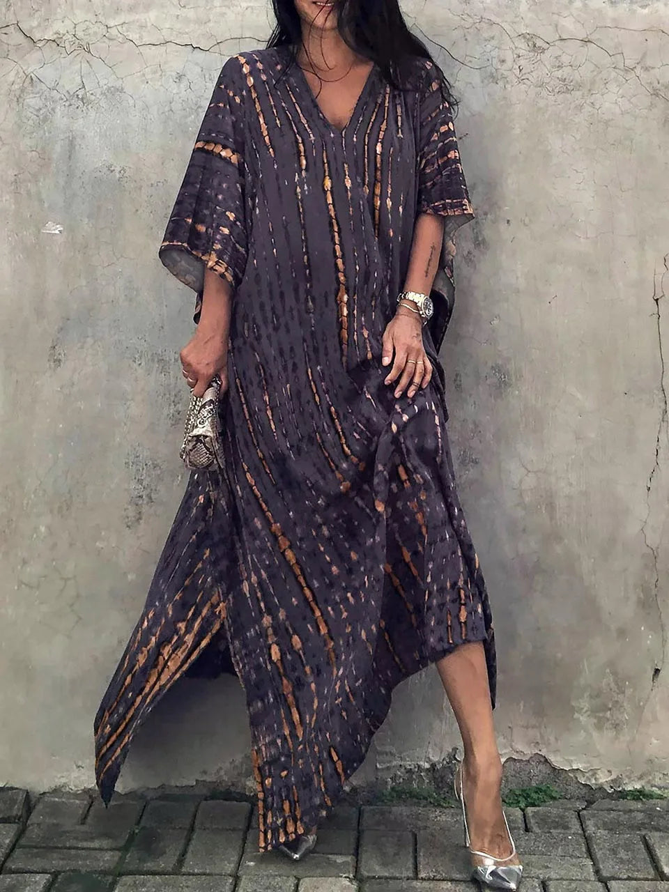 Women's Boho Tie-Dye Maxi Dress
