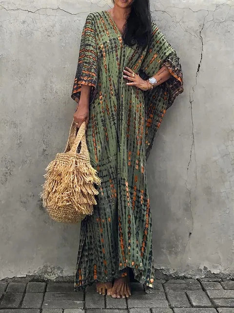 Women's Boho Tie-Dye Maxi Dress