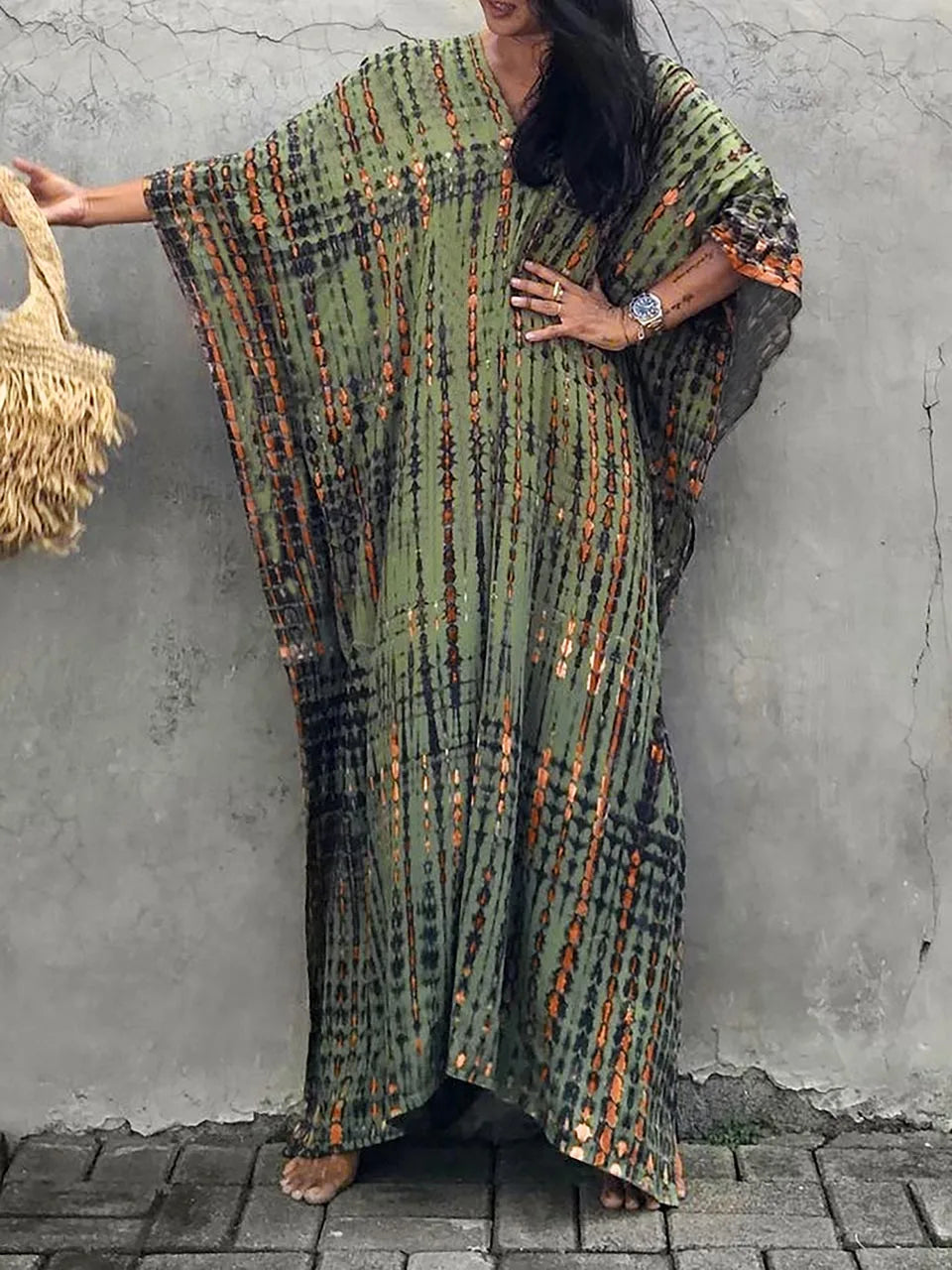 Women's Boho Tie-Dye Maxi Dress