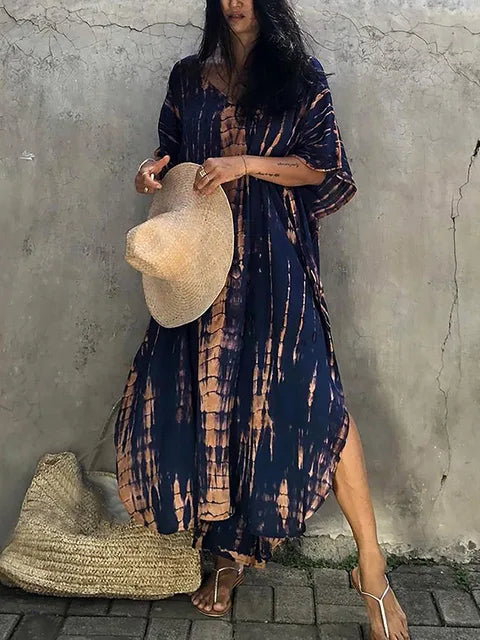 Women's Boho Tie-Dye Maxi Dress