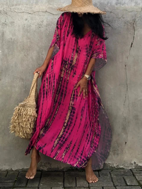 Women's Boho Tie-Dye Maxi Dress