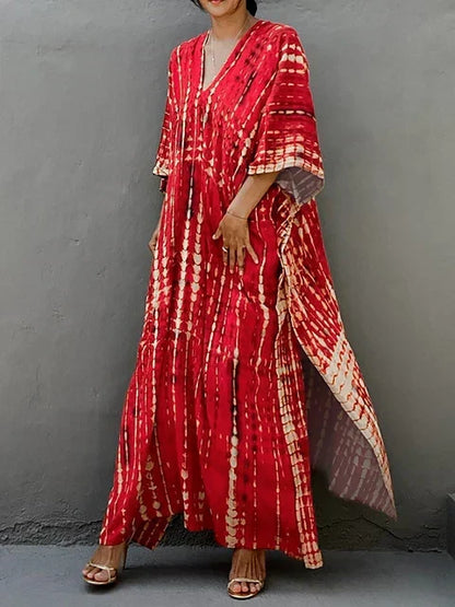 Women's Boho Tie-Dye Maxi Dress