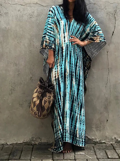 Women's Boho Tie-Dye Maxi Dress