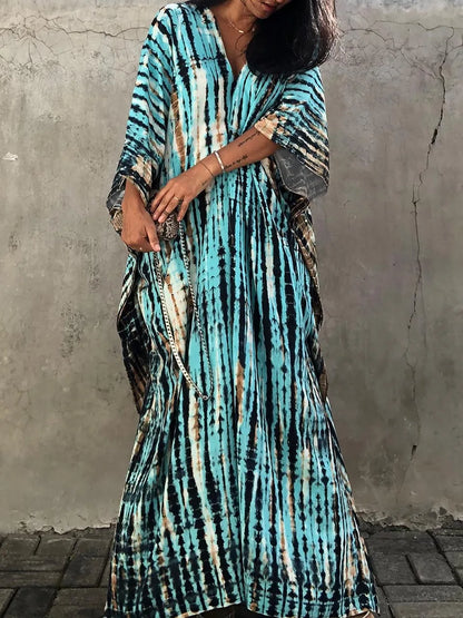 Women's Boho Tie-Dye Maxi Dress