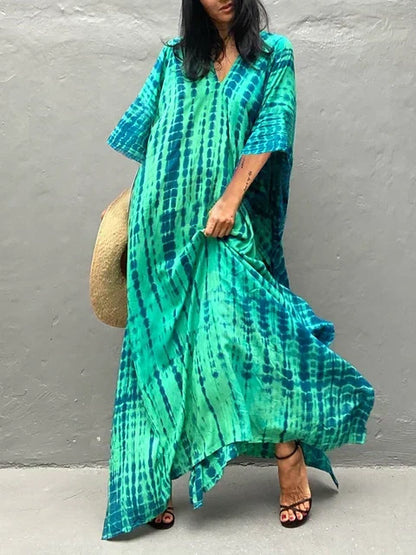 Women's Boho Tie-Dye Maxi Dress