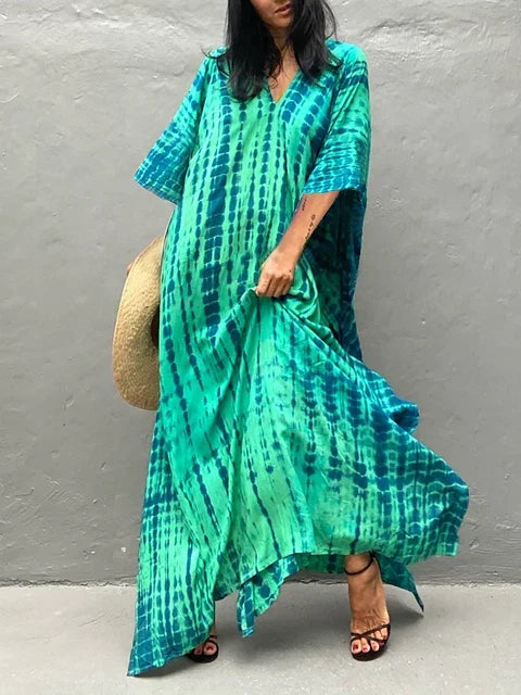 Women's Boho Tie-Dye Maxi Dress
