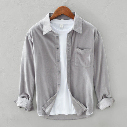 Men's Casual Corduroy Button Up Shirt