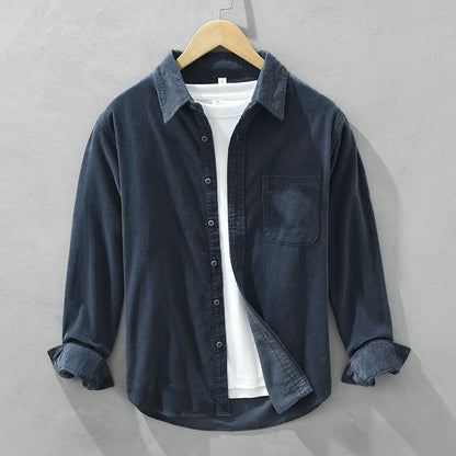 Men's Casual Corduroy Button Up Shirt