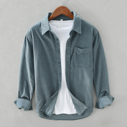 Men's Casual Corduroy Button Up Shirt