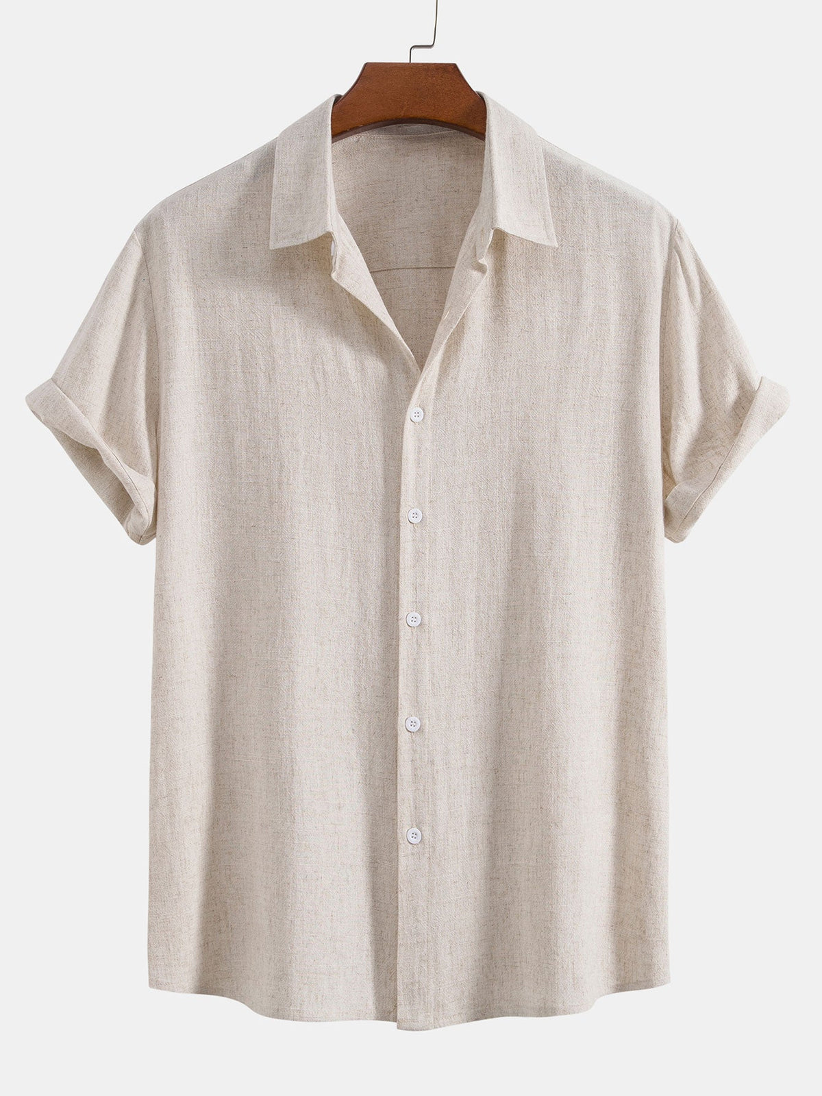 Men's Casual Linen Button Down Shirt with Relaxed Fit