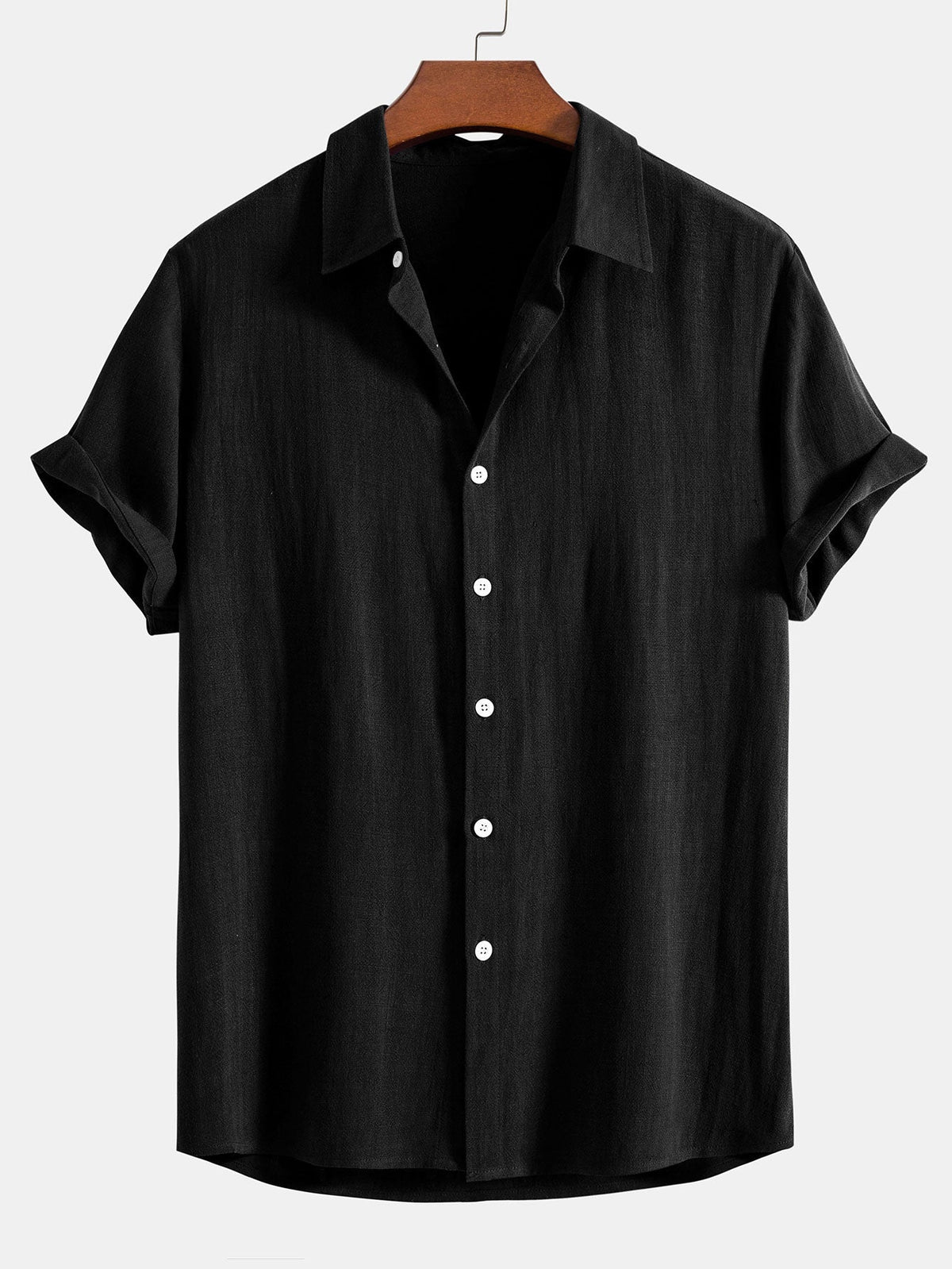 Men's Casual Linen Button Down Shirt with Relaxed Fit