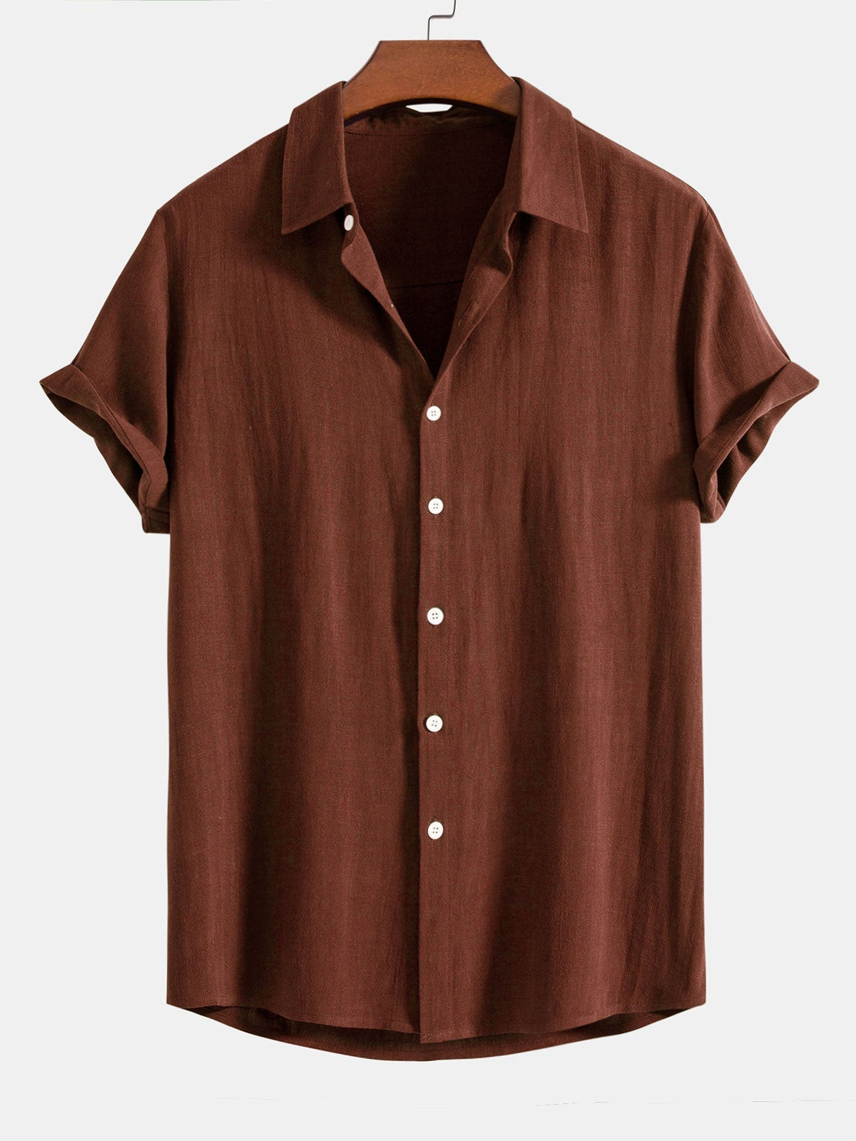 Men's Casual Linen Button Down Shirt with Relaxed Fit