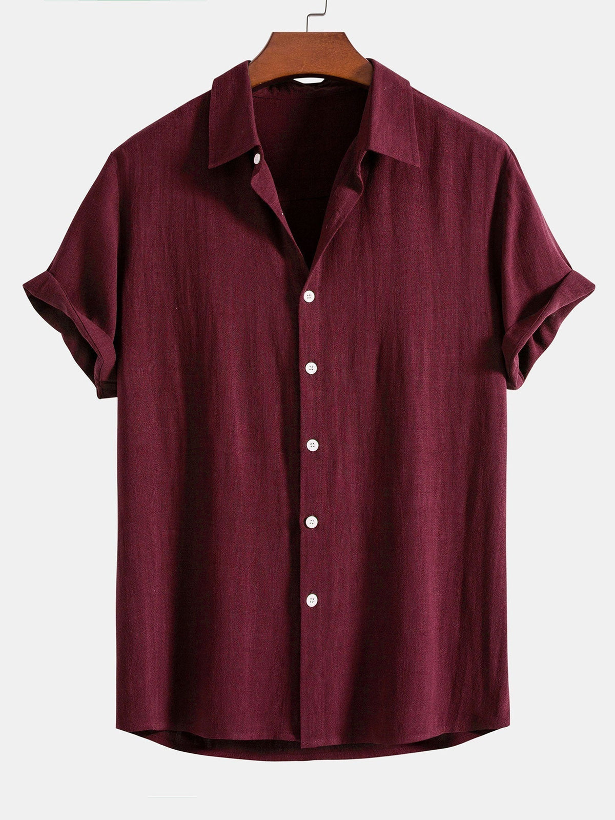 Men's Casual Linen Button Down Shirt with Relaxed Fit
