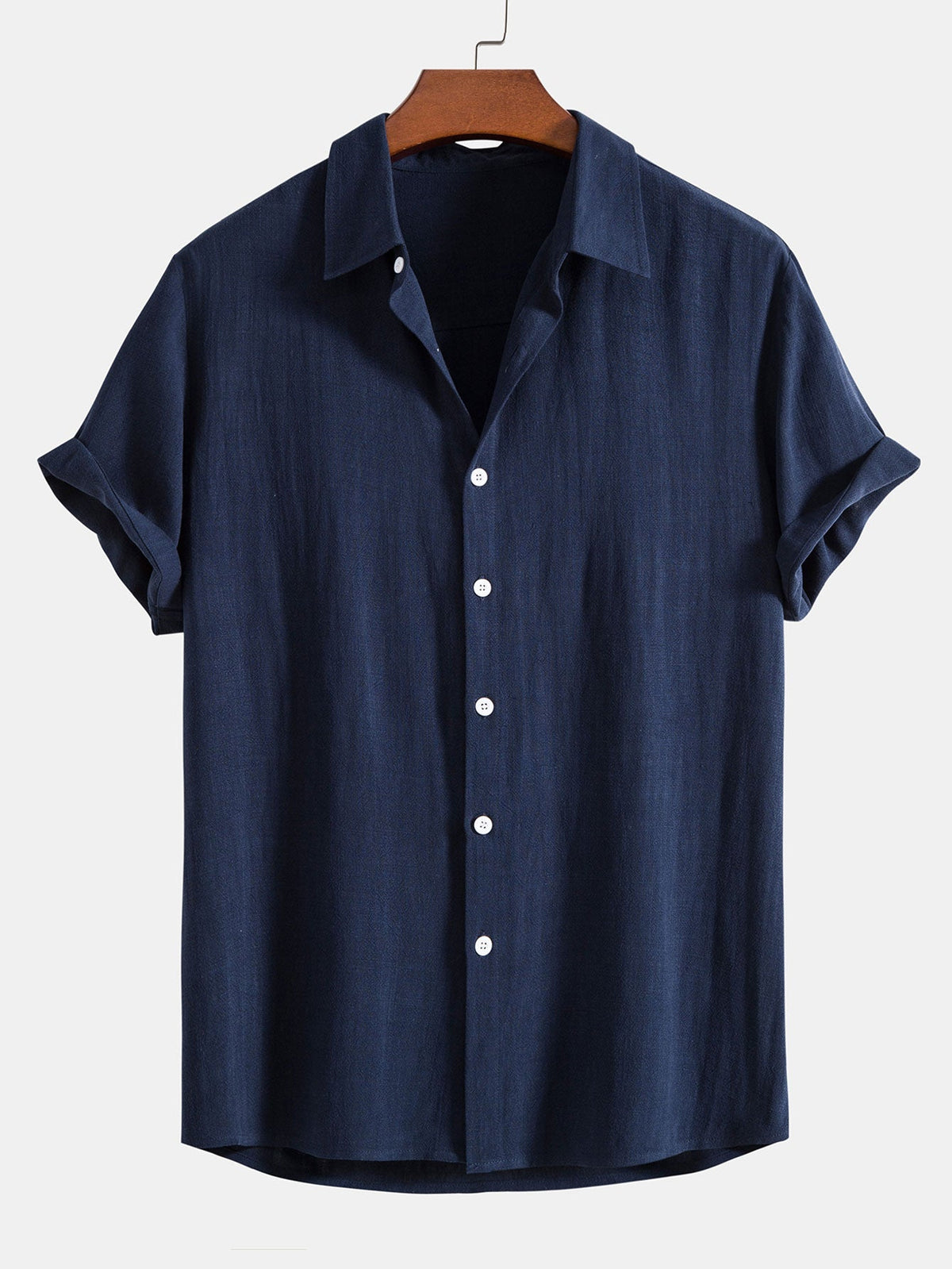 Men's Casual Linen Button Down Shirt with Relaxed Fit