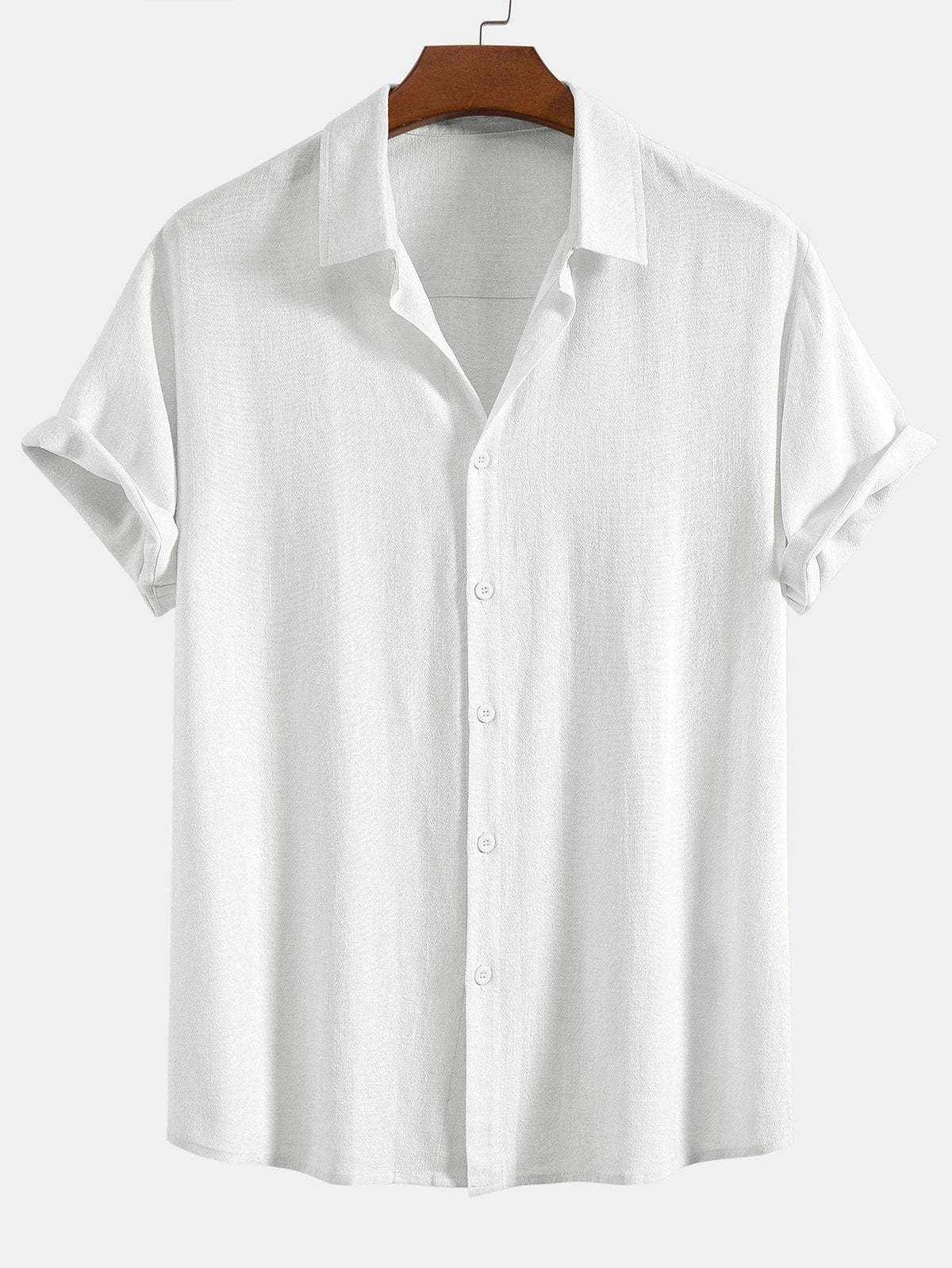 Men's Casual Linen Button Down Shirt with Relaxed Fit
