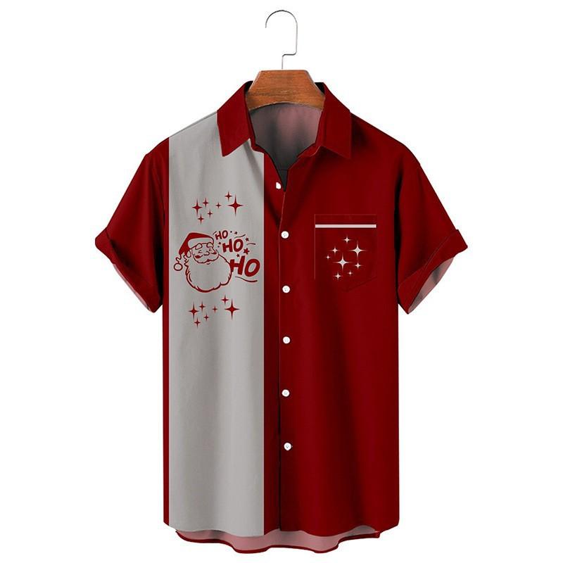 Men's Holiday Button Shirt with Fun Christmas Print