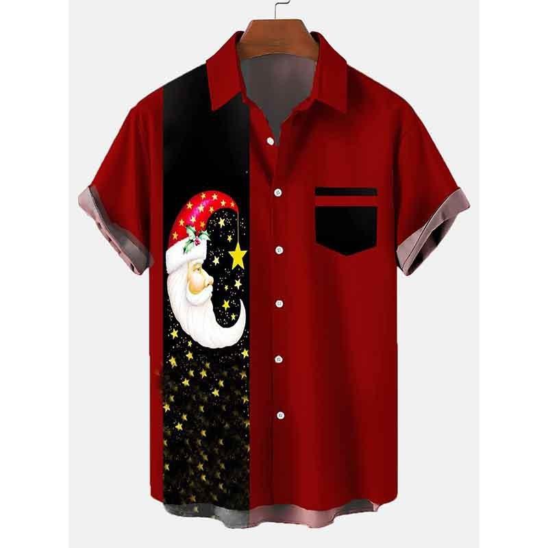 Men's Holiday Button Shirt with Fun Christmas Print