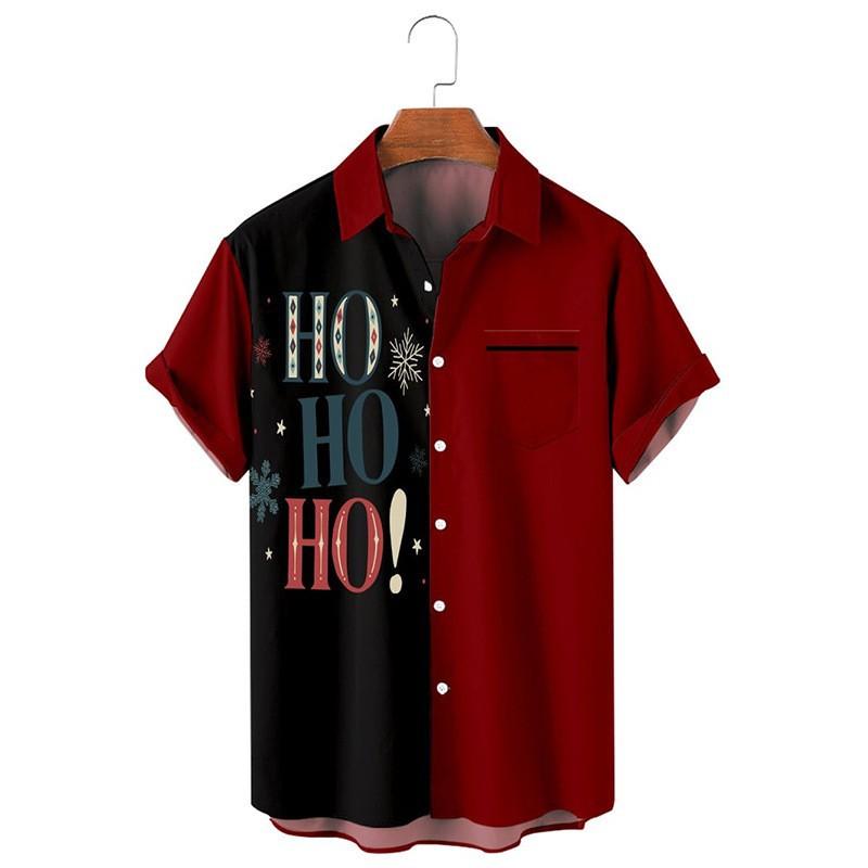 Men's Holiday Button Shirt with Fun Christmas Print