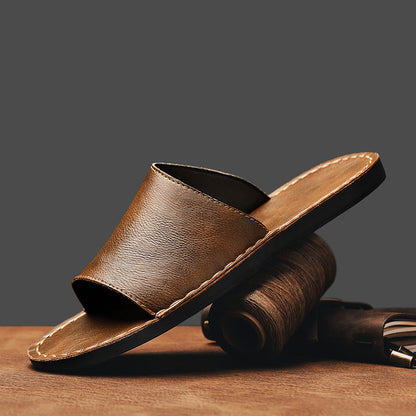 Men's Leather Slide Sandals for summer