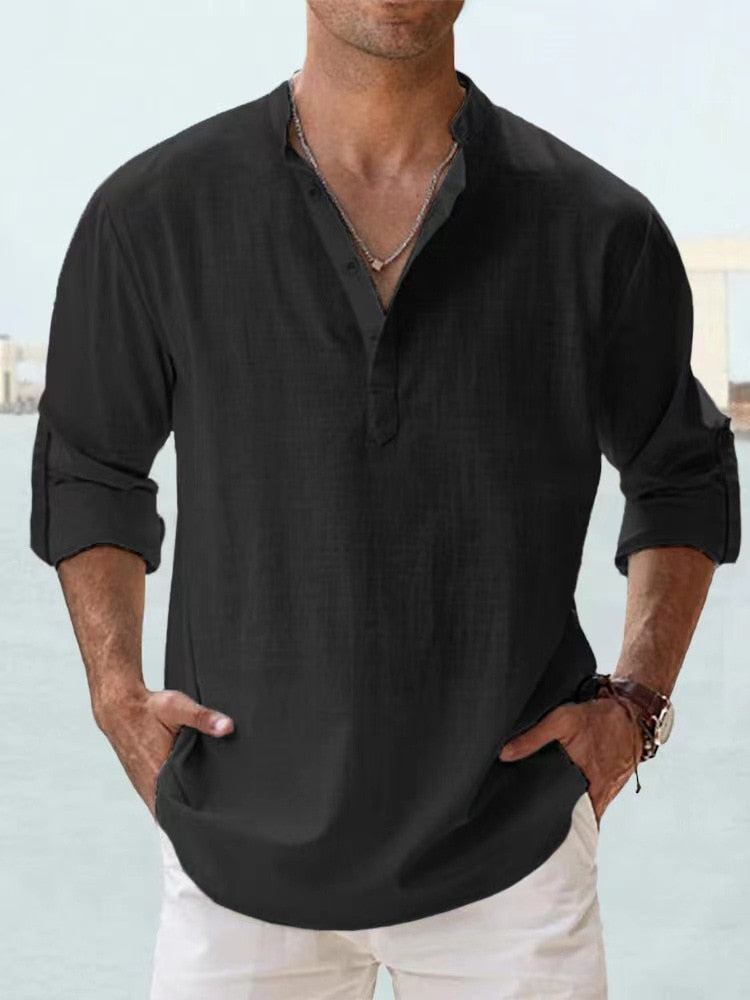 Men's Long Sleeve Button-Down Casual Shirt