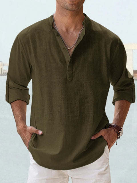 Men's Long Sleeve Button-Down Casual Shirt
