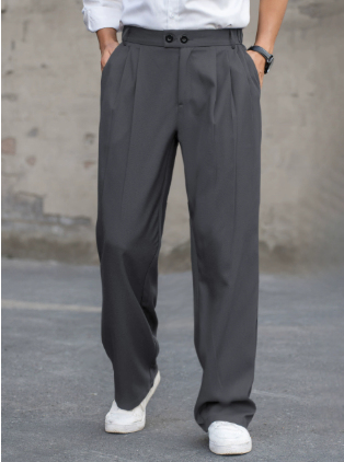 Men's Pleated Wide Leg Dress Pants