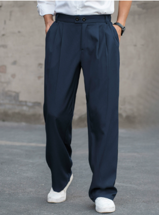 Men's Pleated Wide Leg Dress Pants