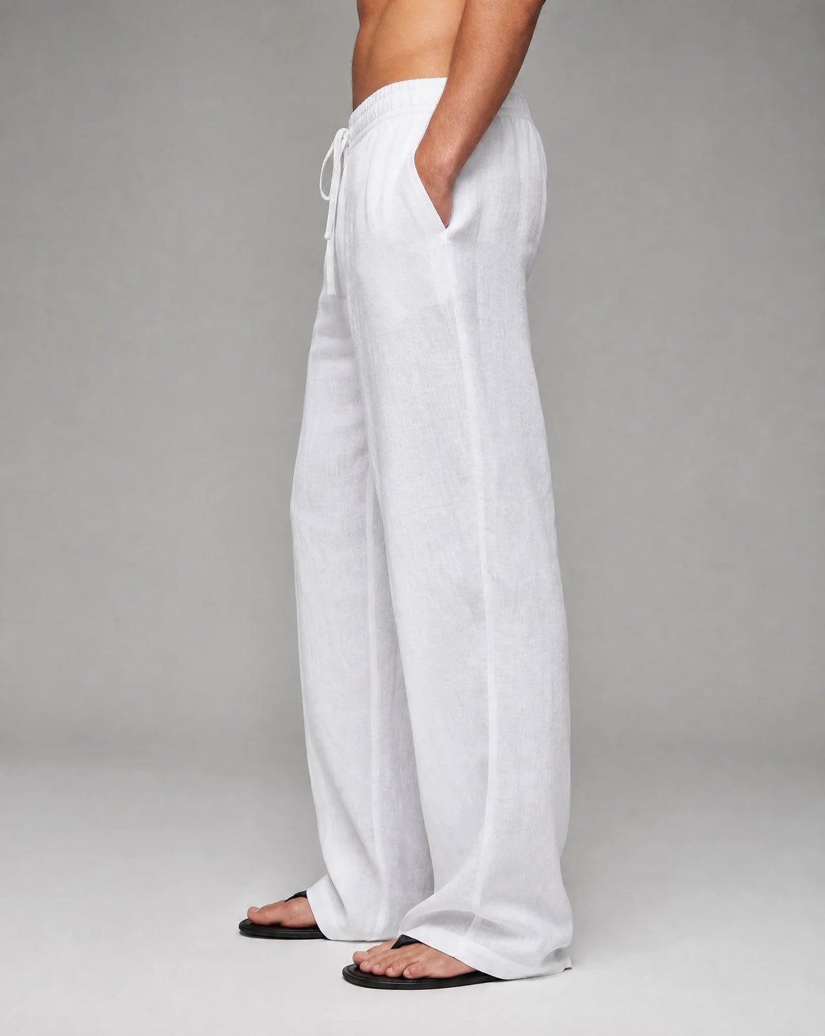 Men's Relaxed Fit Linen Drawstring Pants for Summer