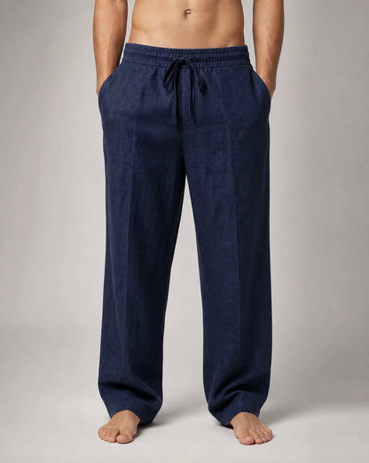 Men's Relaxed Fit Linen Drawstring Pants for Summer