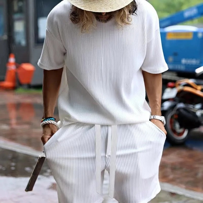 Men's Ribbed Two-Piece Lounge Set