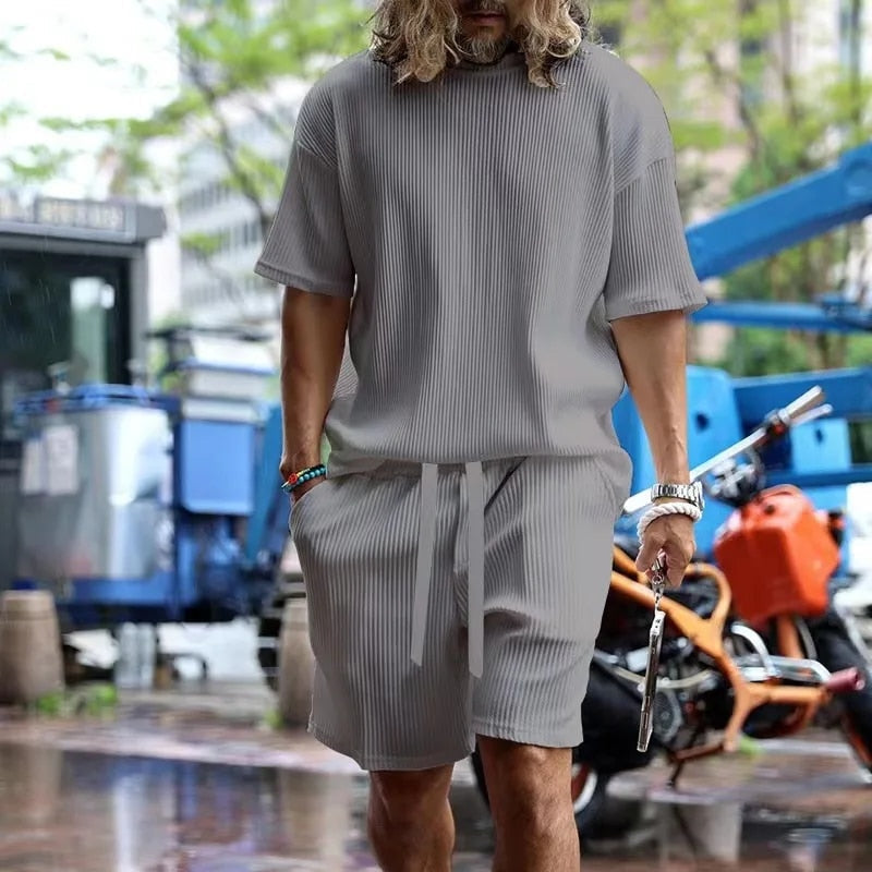 Men's Ribbed Two-Piece Lounge Set