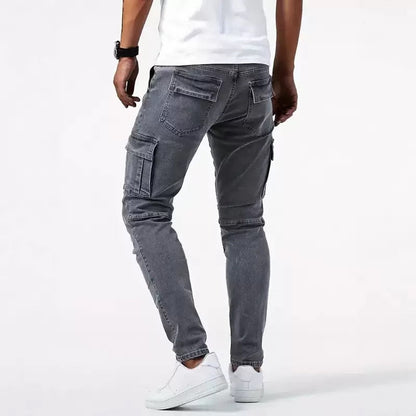 Men's Slim Fit Denim Cargo Jeans