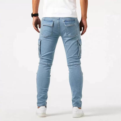 Men's Slim Fit Denim Cargo Jeans