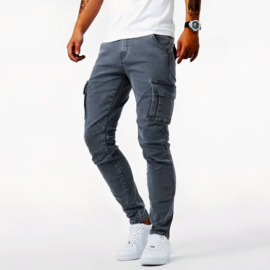 Men's Slim Fit Denim Cargo Jeans
