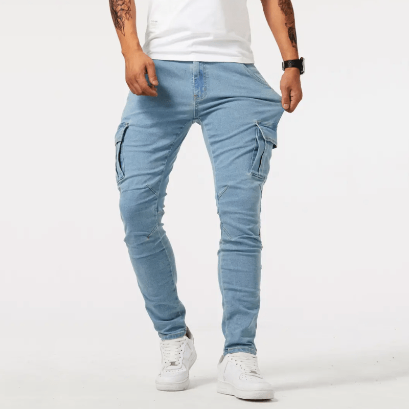 Men's Slim Fit Denim Cargo Jeans