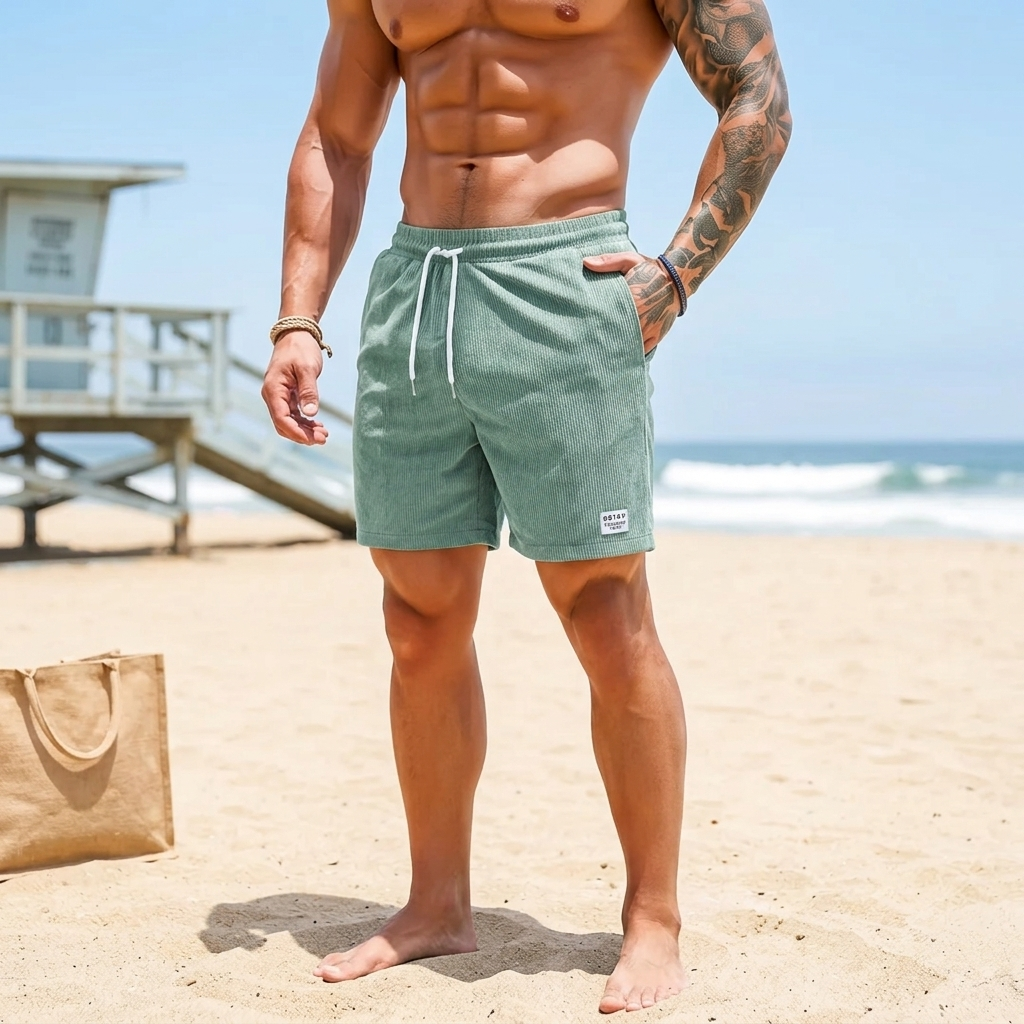 Men's Summer Swim Shorts with Elastic Waist