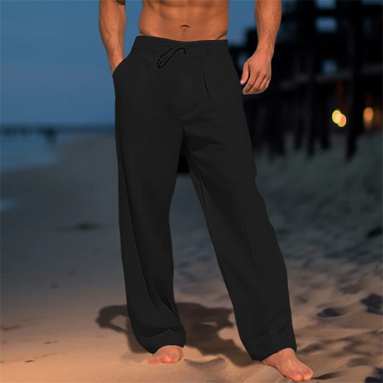 Men's Wide Leg Drawstring Pants