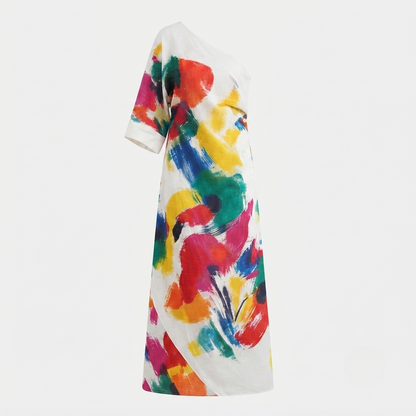 Women's Abstract Print Maxi Dress for Summer Events